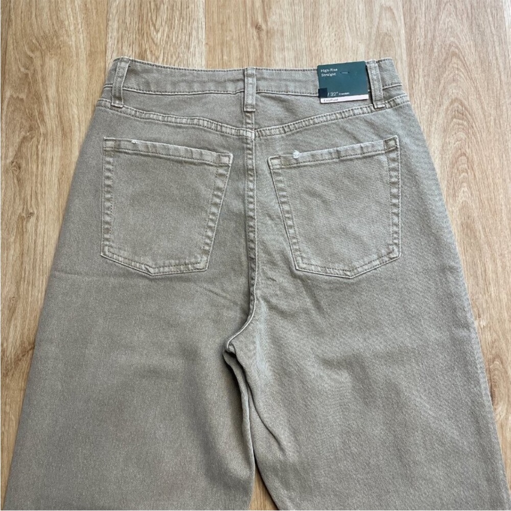 Wild Fable Straight Leg High Rise Distressed Light Brown Casual Denim Jeans NWT - Picture 8 of 13